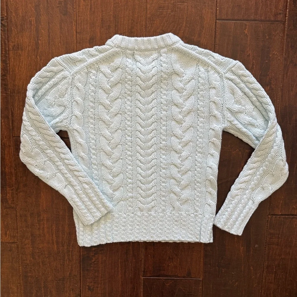 NWT J. Crew Cable-Knit Crewneck Sweater Midday Skies